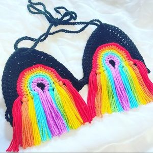 Hand Made Rainbow Bralette